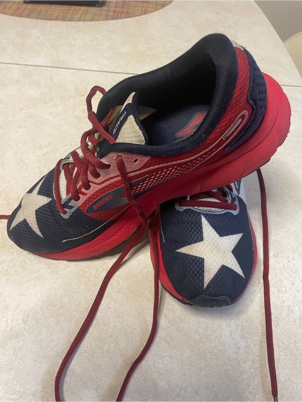 Brooks Navy, Red and White Star-Accent Athletic Shoes